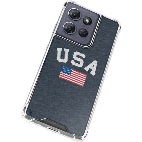 USA with American Flag Moto G 5G (2025) Clear Case